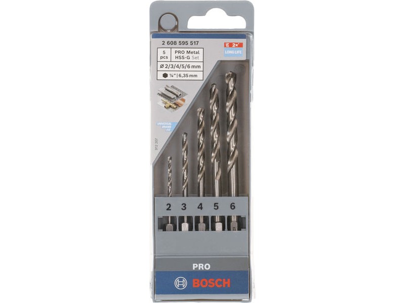 5-delni set svedrov Bosch PRO Metal HSS-G Hex, 2608595517